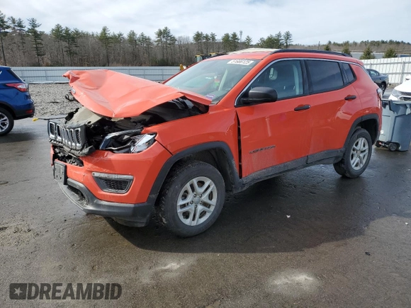 2021 Jeep Compass Sport z VIN 3C4NJDAB1MT500431, wystawiony jako Copart lot #51666125 z przebiegiem Nie podano mil oraz Szkoda całkowita • Salvage title. Historia ofert i sprzedaży dostępna na DreamBid. Obrazek 1.