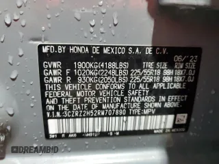 2024 Honda HR-V Sport z VIN 3CZRZ2H52RM707890, wystawiony jako Copart lot #56844355 z przebiegiem 17 432 mil mil oraz Szkoda całkowita • Salvage title. Historia ofert i sprzedaży dostępna na DreamBid. Obrazek 13.