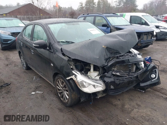2019 Mitsubishi Mirage G4 SE with VIN ML32F4FJ3KHF04552, listed as a IAAI auction lot 41843111 with 192,463 mi miles. Bid and sale history available at carsss.com. Image 1.