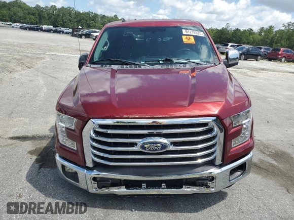 2015 Ford F-150 XL with VIN 1FTEW1CF2FKE96734, listed as a Copart auction lot 61216835 with 77,726 mi miles and Salvage title. Bid and sale history available at DreamBid. Image 5.