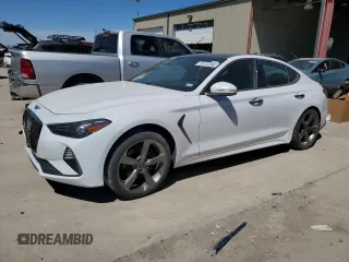 2019 Genesis G70 2.0T Advanced with VIN KMTG44LA0KU038341, listed as a Copart auction lot 50083025 with 59,762 mi miles and Clean Title. Bid and sale history available at carsss.com. Image 1.