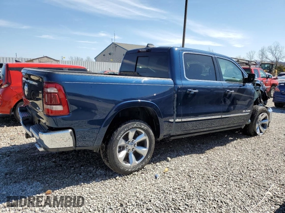 2022 Ram 1500 Limited with VIN 1C6SRFHT4NN121938, listed as a Copart auction lot 48932955 with 21,996 mi miles and Salvage title. Bid and sale history available at DreamBid. Image 3.