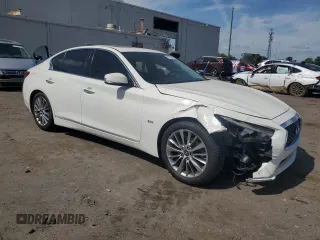 2018 Infiniti Q50 Luxe with VIN JN1EV7AP8JM360903, listed as a Copart auction lot 52726765 with 118,107 mi miles and Salvage Title. Bid and sale history available at DreamBid. Image 4.