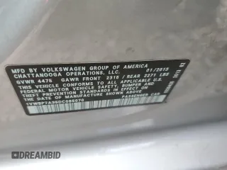 2013 Volkswagen Passat SE w/Sunroof & Nav with VIN 1VWBP7A35DC085070, listed as a Copart auction lot 46667265 with 205,166 mi miles and Salvage Title. Bid and sale history available at carsss.com. Image 12.