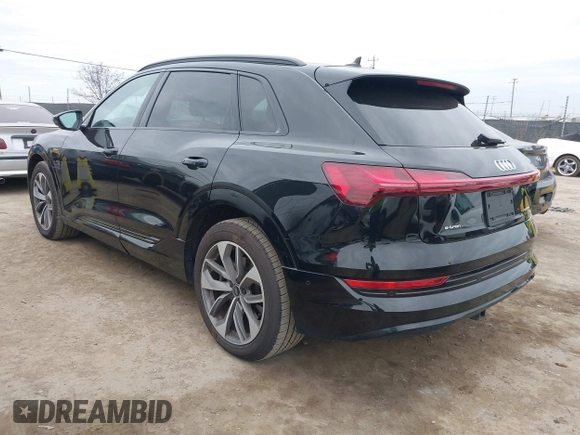 2021 Audi e-tron Premium Plus with VIN WA1LAAGEXMB019208, listed as a IAAI auction lot 41725933 with 51,565 mi miles and . Bid and sale history available at DreamBid. Image 3.