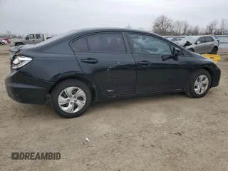 2013 Honda Civic LX with VIN 2HGFB2F52DH036262, listed as a Copart auction lot 46416555 with 285,113 mi miles and Clean Title. Bid and sale history available at DreamBid. Image 3.
