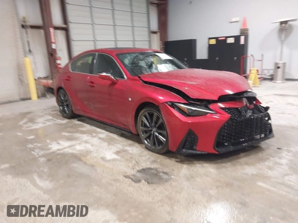 2023 Lexus IS with VIN JTHGZ1B28P5067949, listed as a IAAI auction lot 41549476 with 27,176 mi miles. Bid and sale history available at carsss.com. Image 1.