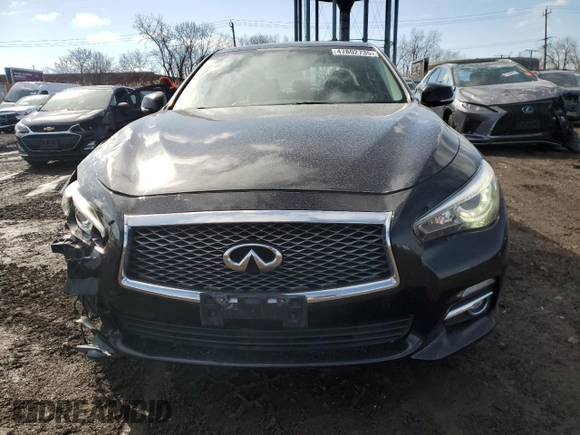 2014 Infiniti Q50 with VIN JN1BV7AR2EM680986, listed as a Copart auction lot 47802735 with 165,946 mi miles and Salvage Title. Bid and sale history available at DreamBid. Image 5.