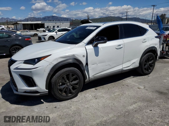 2021 Lexus NX 300 F Sport z VIN JTJSARBZ9M5021344, wystawiony jako Copart lot #50931195 z przebiegiem 86 767 mil mil oraz Szkoda całkowita • Salvage title. Historia ofert i sprzedaży dostępna na DreamBid. Obrazek 1.