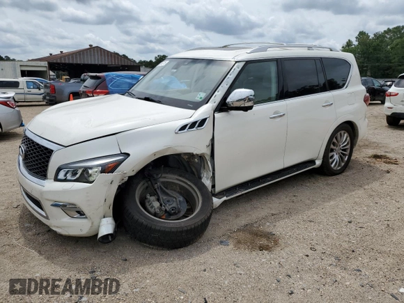 2017 Infiniti QX80 with VIN JN8AZ2NF1H9646579, listed as a Copart auction lot 58546715 with 80,244 mi miles and Salvage title. Bid and sale history available at DreamBid. Image 1.