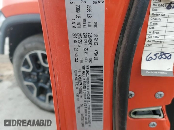 2018 Jeep Compass Trailhawk с VIN 3C4NJDDB5JT483091, выставлен на аукционе Copart как лот 55607835 с пробегом 76 066 миль миль и Списание • Salvage title. История ставок и продаж доступна на DreamBid. Изображение 14.