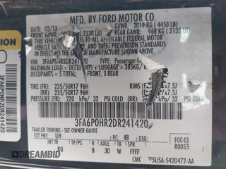 2013 Ford Fusion SE with VIN 3FA6P0HR2DR241420, listed as a IAAI auction lot 42341638 with 128,268 mi miles and . Bid and sale history available at DreamBid. Image 9.