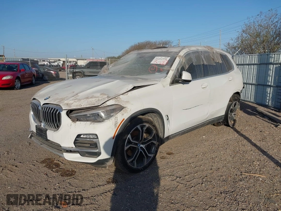 2021 BMW X5 sDrive40i with VIN 5UXCR4C05M9G12770, listed as a IAAI auction lot 41411950 with 1 mi miles. Bid and sale history available at carsss.com. Image 2.