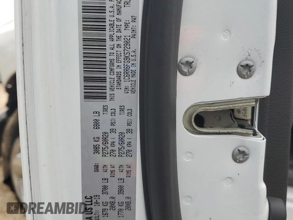 2019 Ram 1500 Tradesman с VIN 1C6RR6FG9KS729021, выставлен на аукционе Copart как лот 53325565 с пробегом 58 472 миль миль и Списание • Salvage title. История ставок и продаж доступна на DreamBid. Изображение 12.