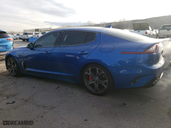 2020 Kia Stinger GT2 with VIN KNAE55LCXL6080965, listed as a Copart auction lot 41450615 with 104,246 mi miles and Salvage Title. Bid and sale history available at carsss.com. Image 2.