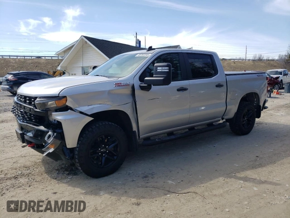 2021 Chevrolet Silverado 1500 Custom Trail Boss with VIN 3GCPYCEF8MG127960, listed as a Copart auction lot 49703345 with 30,157 mi miles and Salvage Title. Bid and sale history available at DreamBid. Image 1.