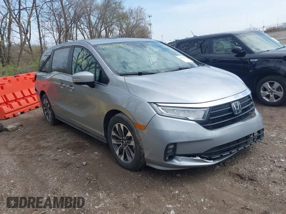 2023 Honda Odyssey EX-L with VIN 5FNRL6H63PB020409, listed as a IAAI auction lot 41951039 with 23,008 mi miles. Bid and sale history available at carsss.com. Image 1.