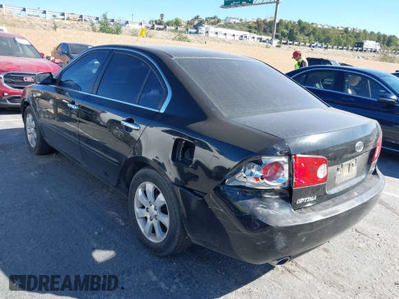 2007 Kia Optima EX with VIN KNAGE124175095989, listed as a IAAI auction lot 41637247 with 174,944 mi miles. Bid and sale history available at carsss.com. Image 3.