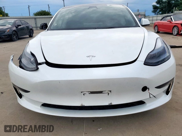 2023 Tesla Model 3 with VIN 5YJ3E1EA3PF562251, listed as a Copart auction lot 58293355 with 16,283 mi miles and Salvage title. Bid and sale history available at DreamBid. Image 5.
