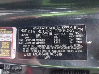 2020 Kia Soul GT-Line with VIN KNDJ63AU1L7078238, listed as a IAAI auction lot 41931330 with 38,484 mi miles. Bid and sale history available at carsss.com. Image 9.