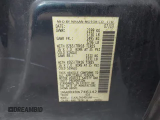 2013 Nissan Frontier SV with VIN 1N6AD0ER3DN746142, listed as a IAAI auction lot 41519017 with 166,482 mi miles and . Bid and sale history available at DreamBid. Image 9.