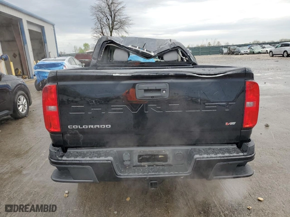 2021 Chevrolet Colorado 4WD Work Truck with VIN 1GCGTBEN0M1102002, listed as a Copart auction lot 49917105 with 57,478 mi miles and Salvage Title. Bid and sale history available at carsss.com. Image 6.