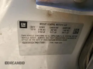 2017 Cadillac CTS AWD with VIN 1G6AW5SX7H0173961, listed as a Copart auction lot 82490624 with 109,598 mi miles and Salvage title. Bid and sale history available at DreamBid. Image 14.