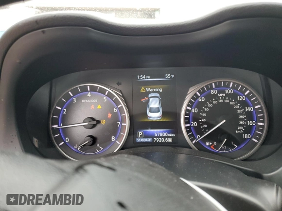 2016 Infiniti Q50 Premium with VIN JN1CV7AR8GM253769, listed as a Copart auction lot 45997325 with 57,800 mi miles and Salvage Title. Bid and sale history available at DreamBid. Image 9.