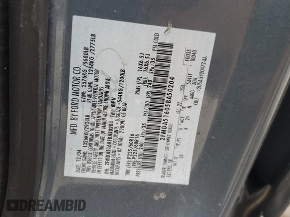 2005 Ford Freestar SE z VIN 2FMDA51605BA50204, wystawiony jako Copart lot #56002955 z przebiegiem 212 942 mil mil oraz Szkody całkowita. Historia ofert i sprzedaży dostępna na DreamBid. Obrazek 13.
