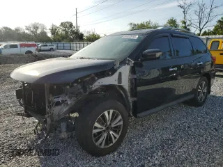 2017 Nissan Pathfinder SV z VIN 5N1DR2MM8HC684348, wystawiony jako Copart lot #64463655 z przebiegiem Nie podano mil oraz Szkoda całkowita • Salvage title. Historia ofert i sprzedaży dostępna na DreamBid. Obrazek 1.