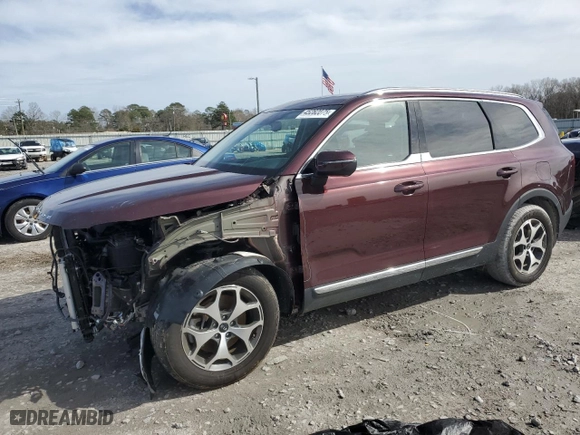 2021 Kia Telluride EX with VIN 5XYP34HC9MG120374, listed as a Copart auction lot 45282075 with 56,760 mi miles and Salvage Title. Bid and sale history available at carsss.com. Image 1.