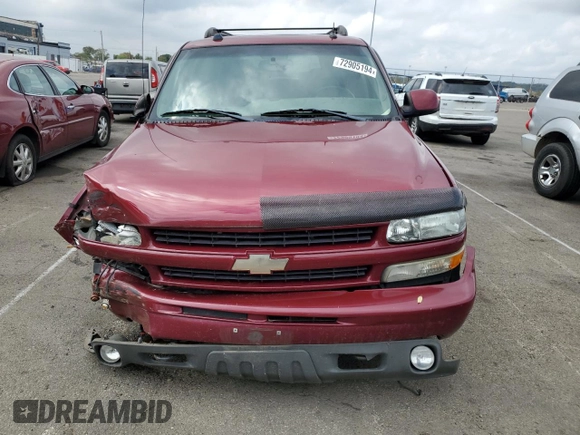 2004 Chevrolet Suburban Z71 with VIN 3GNFK16ZX4G305837, listed as a Copart auction lot 72905194 with 171,288 mi miles and Salvage Title. Bid and sale history available at carsss.com. Image 5.