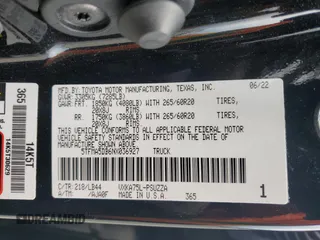 2022 Toyota Tundra 1794 Edition with VIN 5TFMA5DB6NX036927, listed as a Copart auction lot 56486805 with 67,634 mi miles and Salvage title. Bid and sale history available at DreamBid. Image 13.