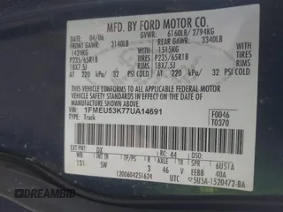 2007 Ford Explorer Sport Trac Limited z VIN 1FMEU53K77UA14691, wystawiony jako IAAI lot #41952718 z przebiegiem 198 900 mil mil oraz . Historia ofert i sprzedaży dostępna na DreamBid. Obrazek 9.