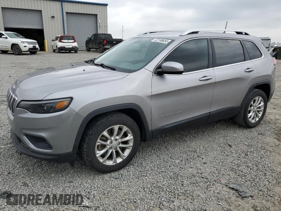 2019 Jeep Cherokee Latitude with VIN 1C4PJLCB4KD265025, listed as a Copart auction lot 52199655 with 36,294 mi miles and Salvage Title. Bid and sale history available at carsss.com. Image 1.