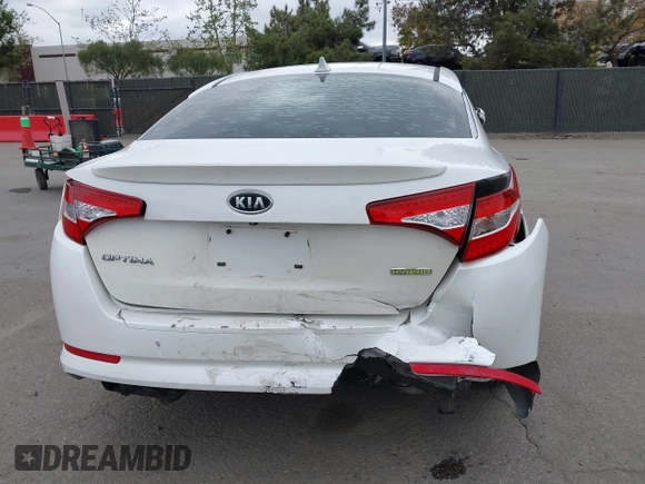 2012 Kia Optima Hybrid with VIN KNAGM4AD7C5013599, listed as a IAAI auction lot 41895083 with 118,181 mi miles. Bid and sale history available at carsss.com. Image 6.