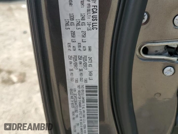 2017 Dodge Journey SXT z VIN 3C4PDCBG4HT531862, wystawiony jako Copart lot #59495495 z przebiegiem 187 780 mil mil oraz Szkoda całkowita • Salvage title. Historia ofert i sprzedaży dostępna na DreamBid. Obrazek 13.