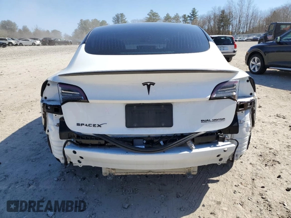 2019 Tesla Model 3 Long Range with VIN 5YJ3E1EB0KF231791, listed as a Copart auction lot 53466855 with Not Provided miles and Salvage Title. Bid and sale history available at DreamBid. Image 6.
