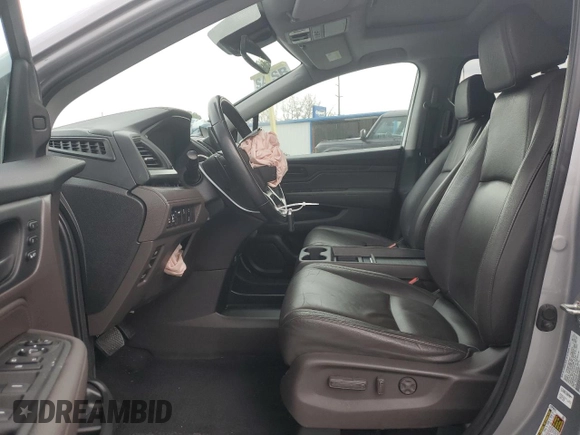 2019 Honda Odyssey EX-L with VIN 5FNRL6H72KB036411, listed as a Copart auction lot 43277355 with 76,244 mi miles and Salvage Title. Bid and sale history available at DreamBid. Image 7.