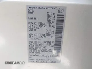 2016 Nissan Pathfinder S with VIN 5N1AR2MN1GC613261, listed as a IAAI auction lot 42024004 with 231,212 mi miles. Bid and sale history available at carsss.com. Image 9.