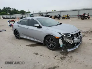 2019 Honda Civic Sport with VIN 19XFC2F80KE031091, listed as a Copart auction lot 54488535 with 68,106 mi miles and Salvage title. Bid and sale history available at DreamBid. Image 4.