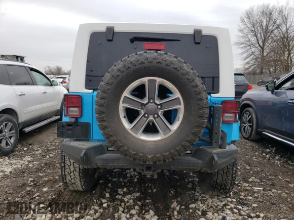 2017 Jeep Wrangler Unlimited Sahara with VIN 1C4BJWEG3HL631057, listed as a Copart auction lot 48070355 with 88,477 mi miles and Salvage title. Bid and sale history available at DreamBid. Image 6.