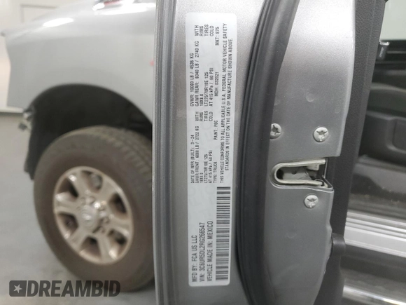 2024 Ram 2500 Big Horn с VIN 3C6UR5DL2RG266547, выставлен на аукционе Copart как лот 59806585 с пробегом 47 838 миль миль и Чистый • Clean title. История ставок и продаж доступна на DreamBid. Изображение 13.