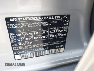 2004 Mercedes-Benz M 350 z VIN 4JGAB57E44A482464, wystawiony jako IAAI lot #42262000 z przebiegiem 97 626 mil mil oraz . Historia ofert i sprzedaży dostępna na DreamBid. Obrazek 9.