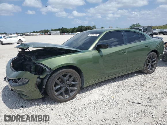 2022 Dodge Charger SXT with VIN 2C3CDXBG2NH150140, listed as a Copart auction lot 54096495 with 27,985 mi miles and Non Repairable. Bid and sale history available at DreamBid. Image 1.