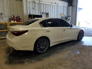 2020 Infiniti Q50 Red Sport 400 with VIN JN1FV7AR4LM660818, listed as a Copart auction lot 53463684 with 78,690 mi miles and Salvage Title. Bid and sale history available at carsss.com. Image 3.