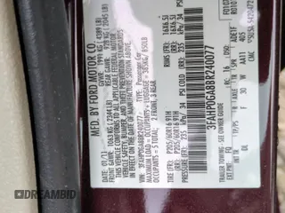 2011 Ford Fusion S with VIN 3FAHP0GA8BR240077, listed as a Copart auction lot 51020895 with 98,055 mi miles and Salvage Title. Bid and sale history available at carsss.com. Image 12.