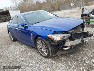 2020 Genesis G70 2.0T with VIN KMTG64LAXLU048760, listed as a IAAI auction lot 41553678 with 63,043 mi miles. Bid and sale history available at carsss.com. Image 1.