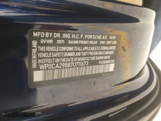 2007 Porsche Boxster with VIN WP0CA29887U711673, listed as a Copart auction lot 77713664 with 49,854 mi miles and Salvage Title. Bid and sale history available at carsss.com. Image 12.