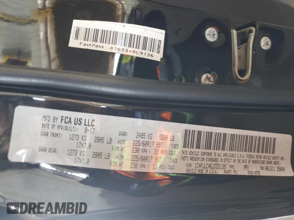 2018 Jeep Cherokee Latitude with VIN 1C4PJLCX6JD531185, listed as a Copart auction lot 61922815 with 246,133 mi miles and Salvage title. Bid and sale history available at DreamBid. Image 12.